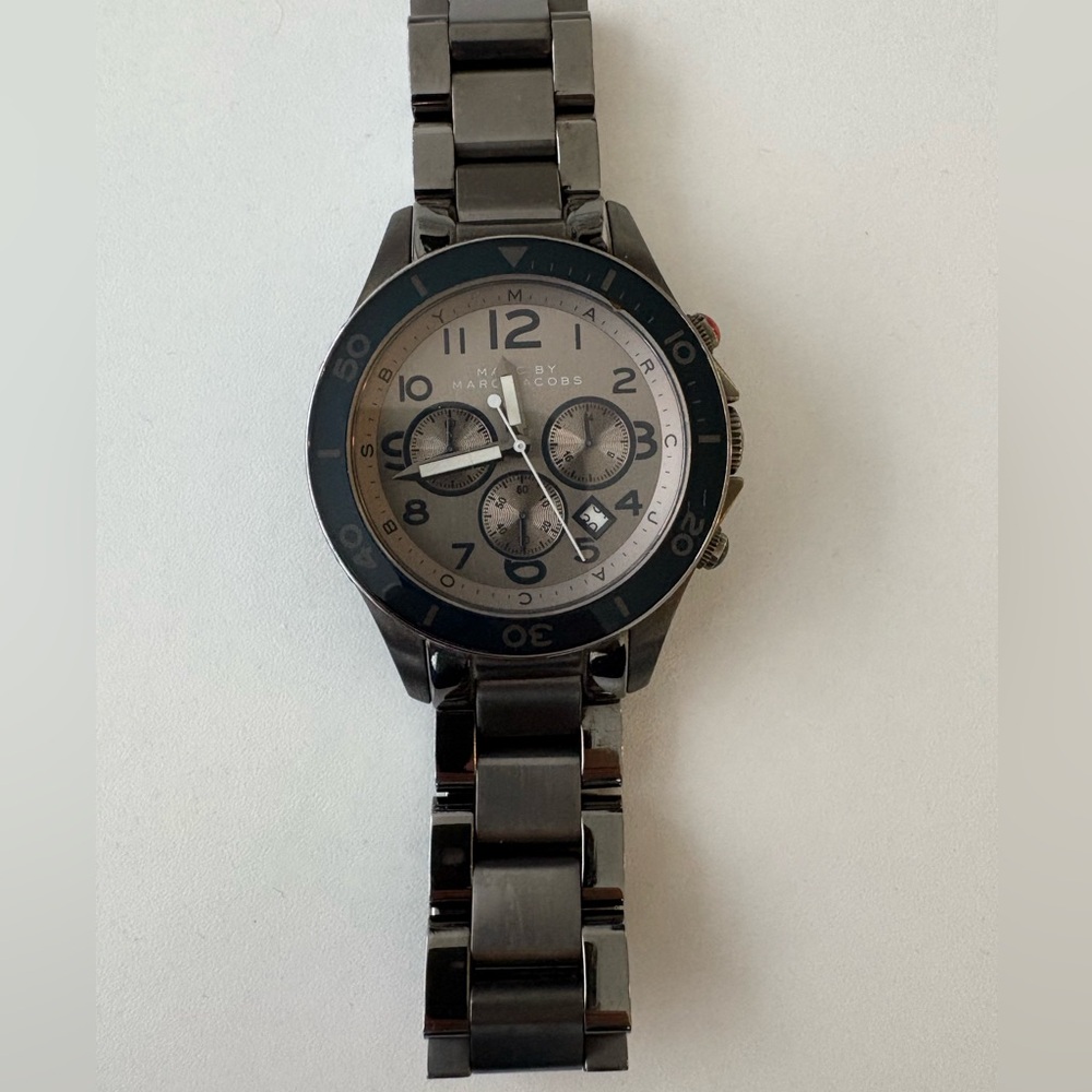 Marc Jacobs Black and Gray Chronograph Watch